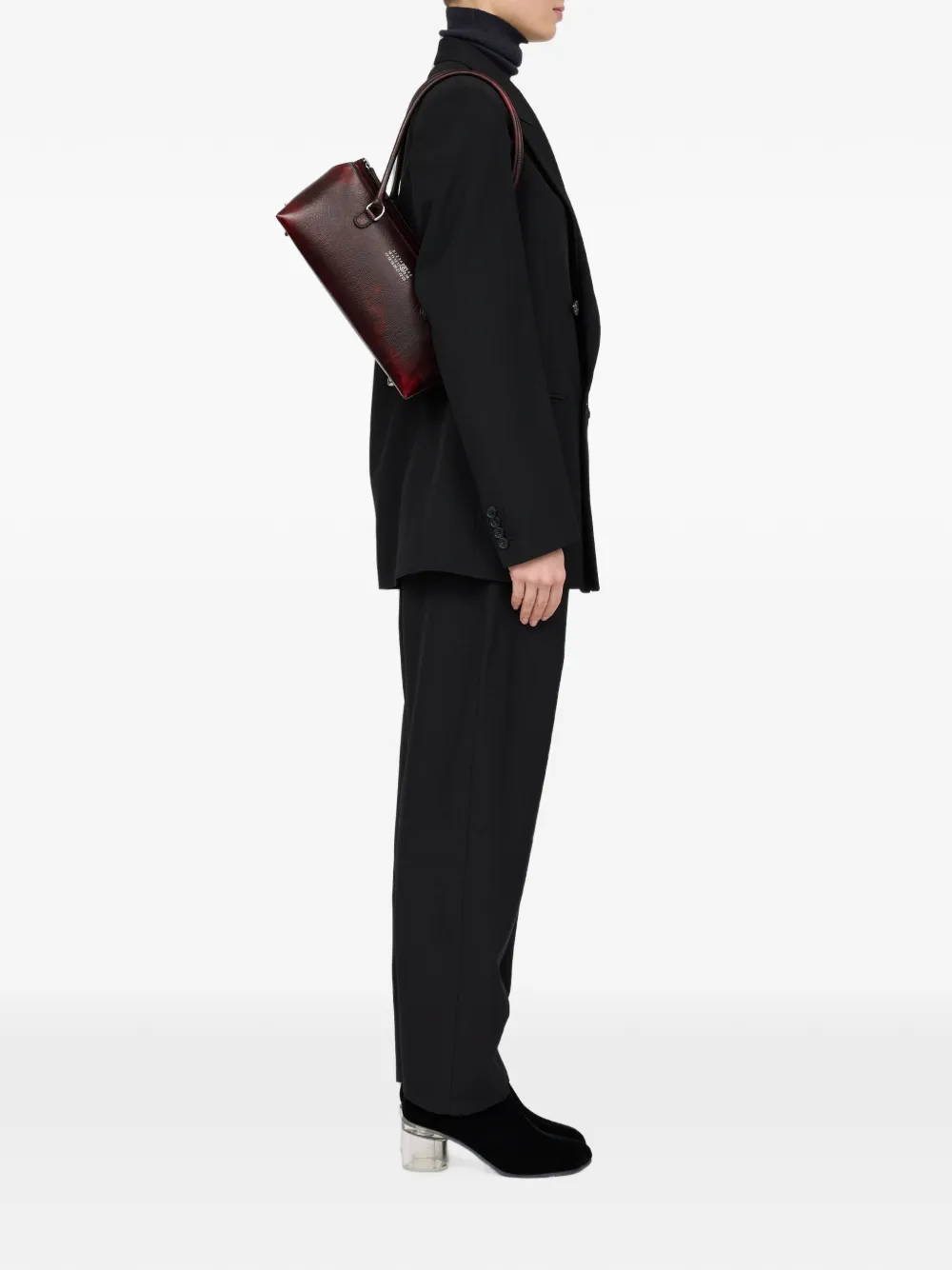 MM6 Maison Margiela Bauletto leren schoudertas Rood