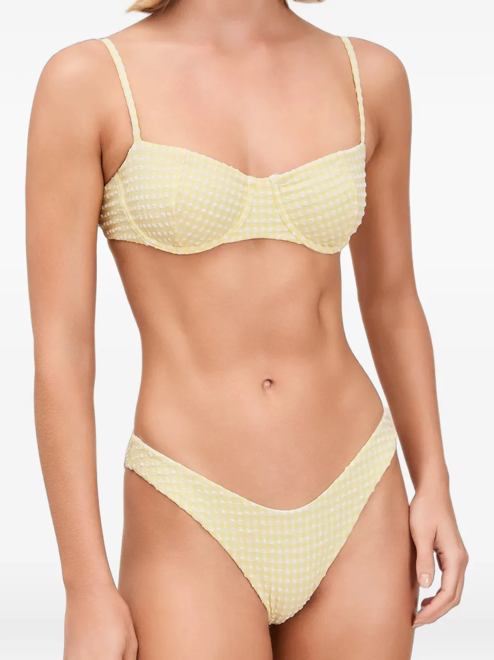 Devon Windsor Laurel gingham-check bikini top - Gelb