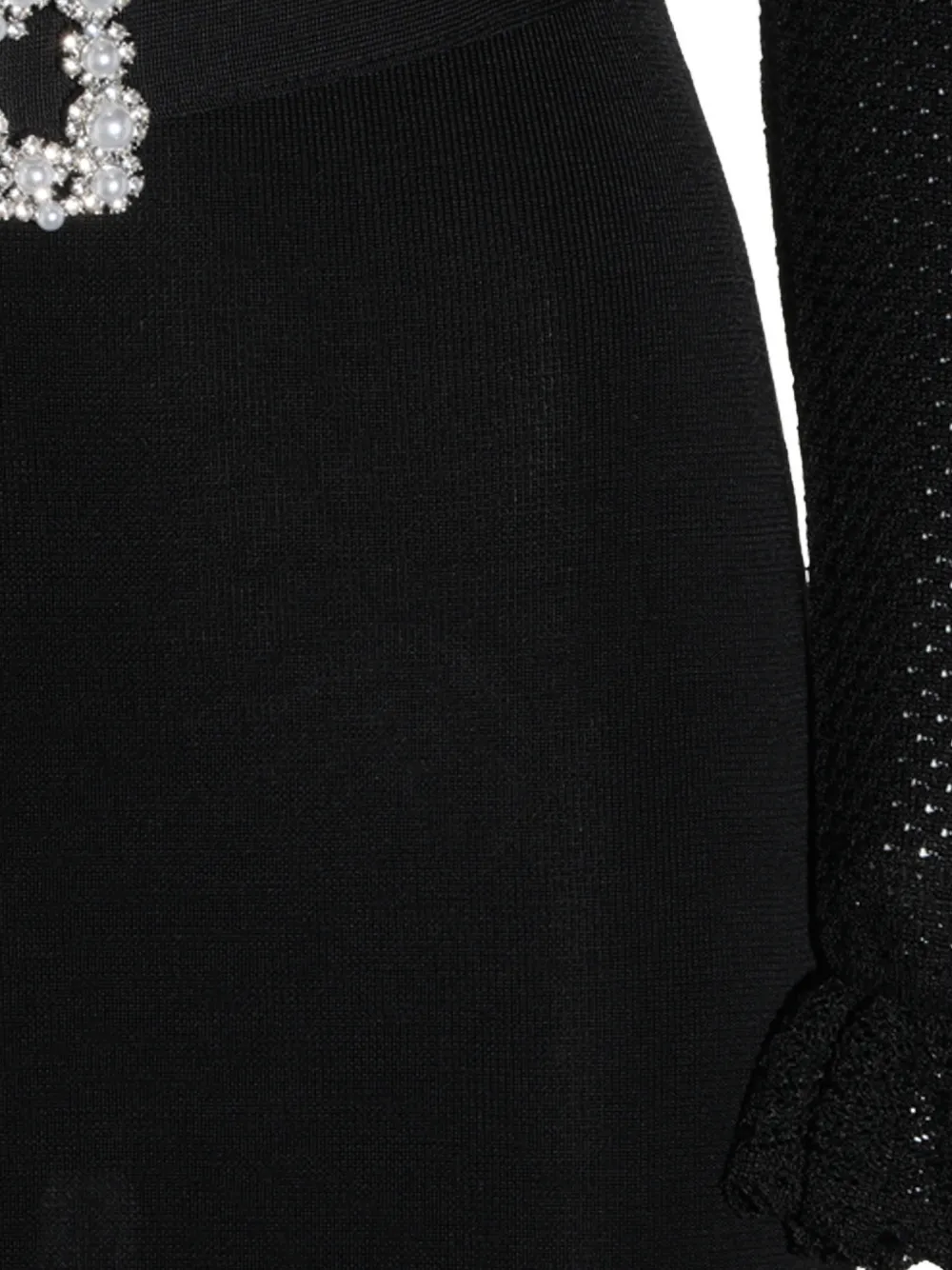 Self-Portrait Peplum midi-jurk met geborduurde kralen Zwart