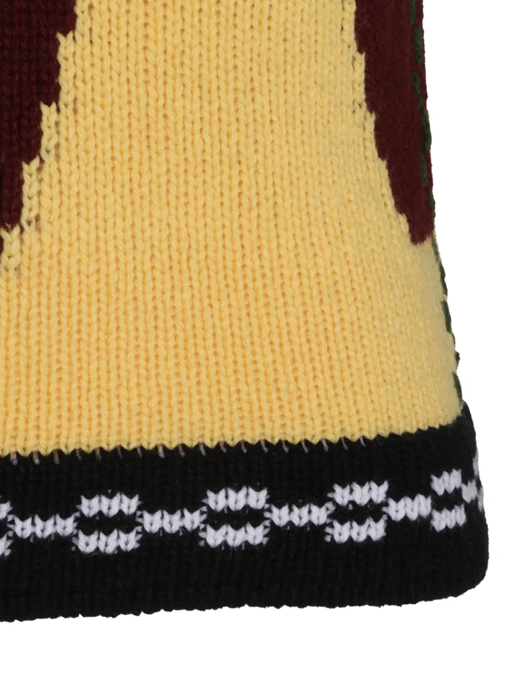 Marni Gelaagde top van bordeauxrode wol met intarsia M Rood