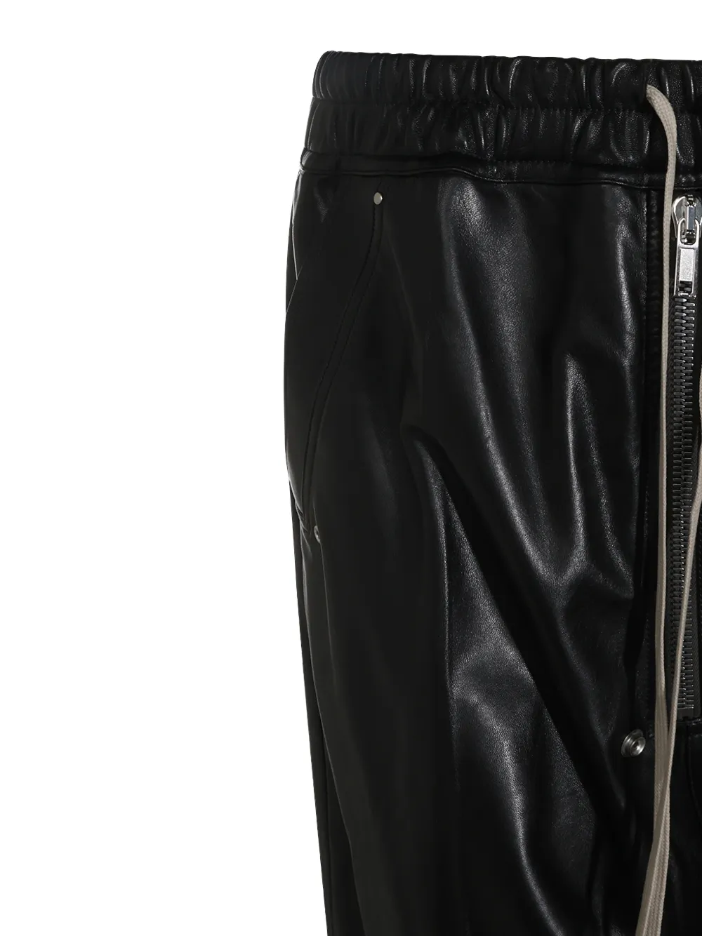 Rick Owens Bela leren broek met trekkoord Zwart
