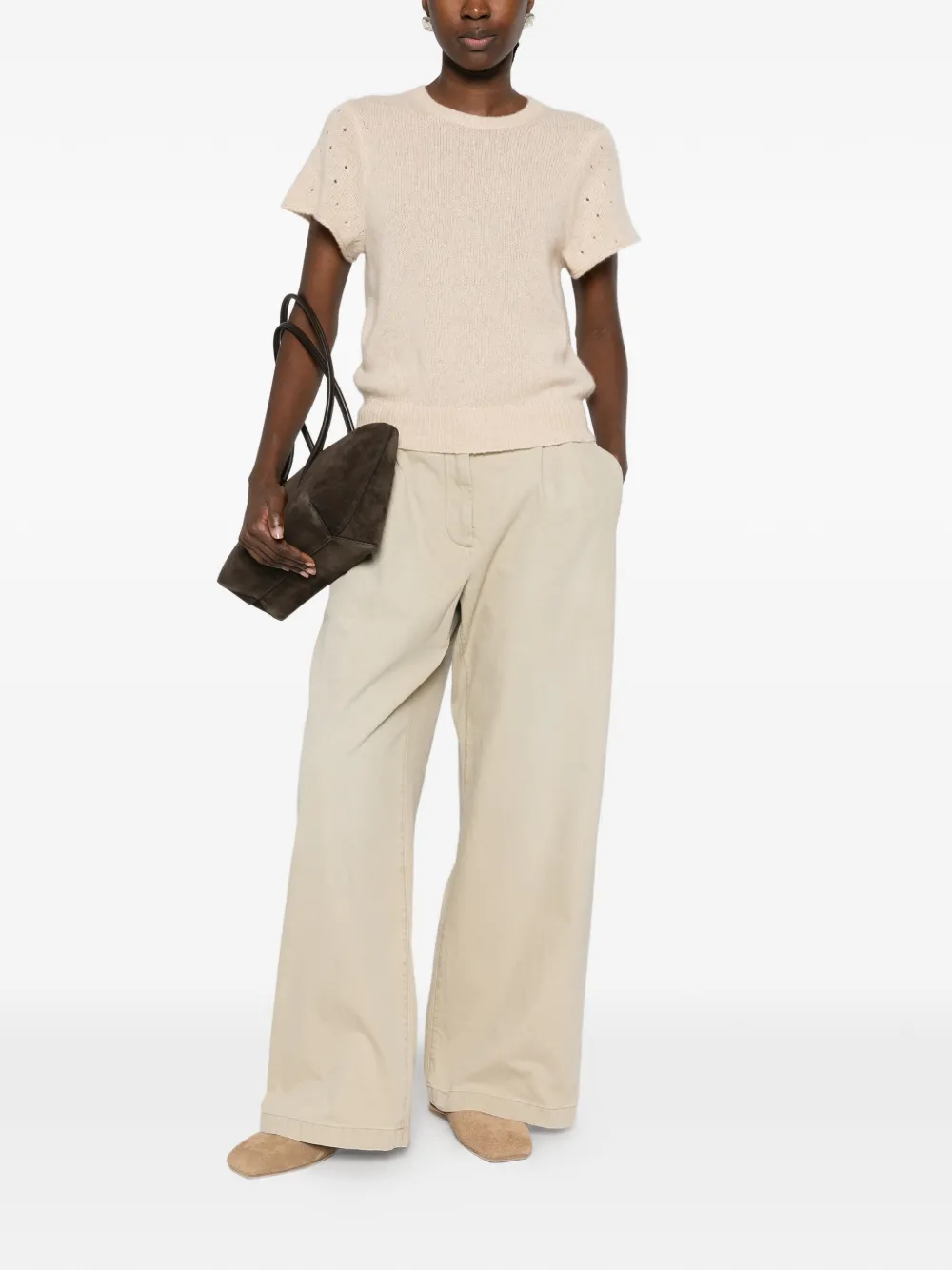 Dorothee Schumacher pointelle-knit cashmere sweater Beige