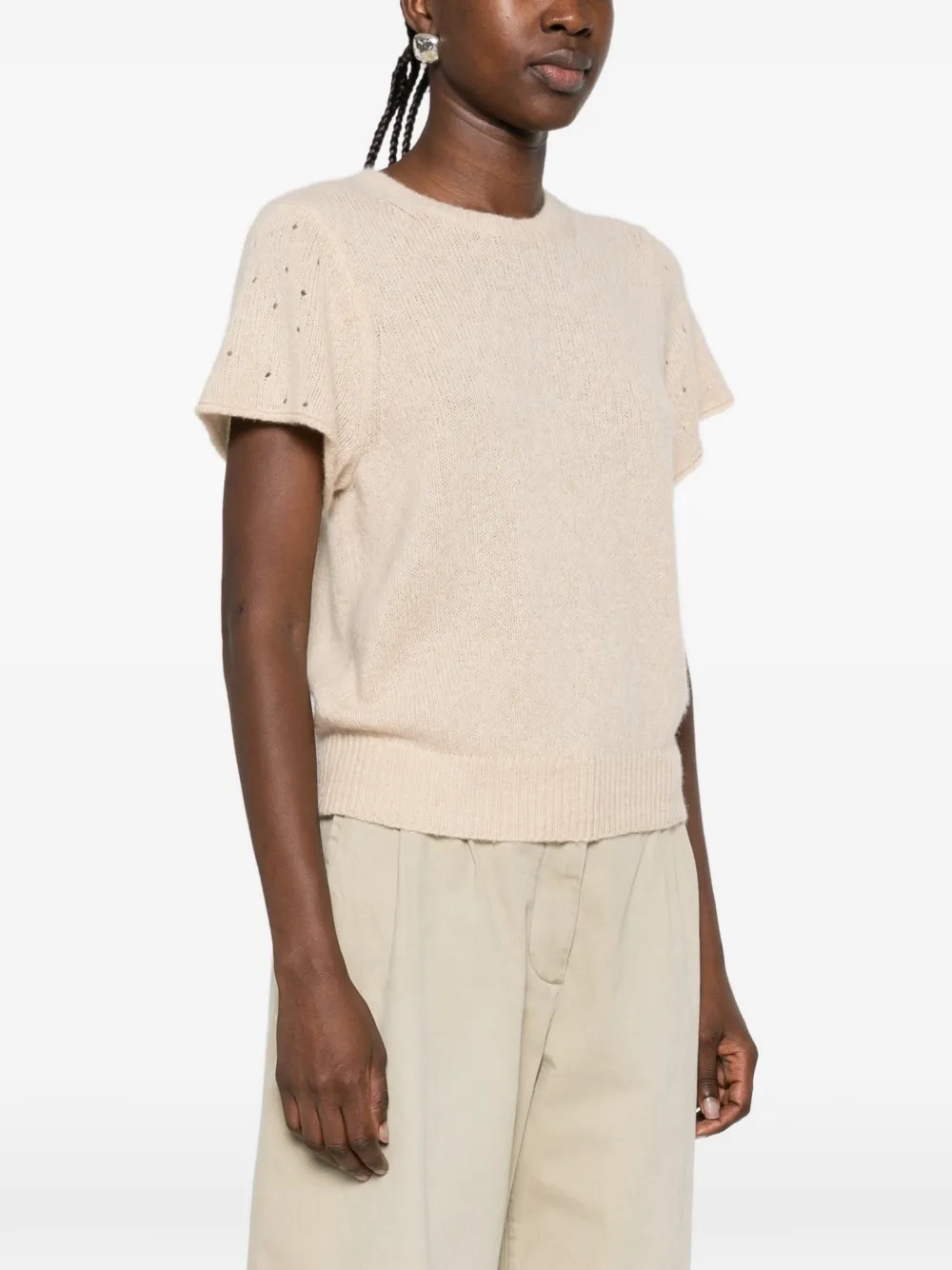 Dorothee Schumacher pointelle-knit cashmere sweater Beige