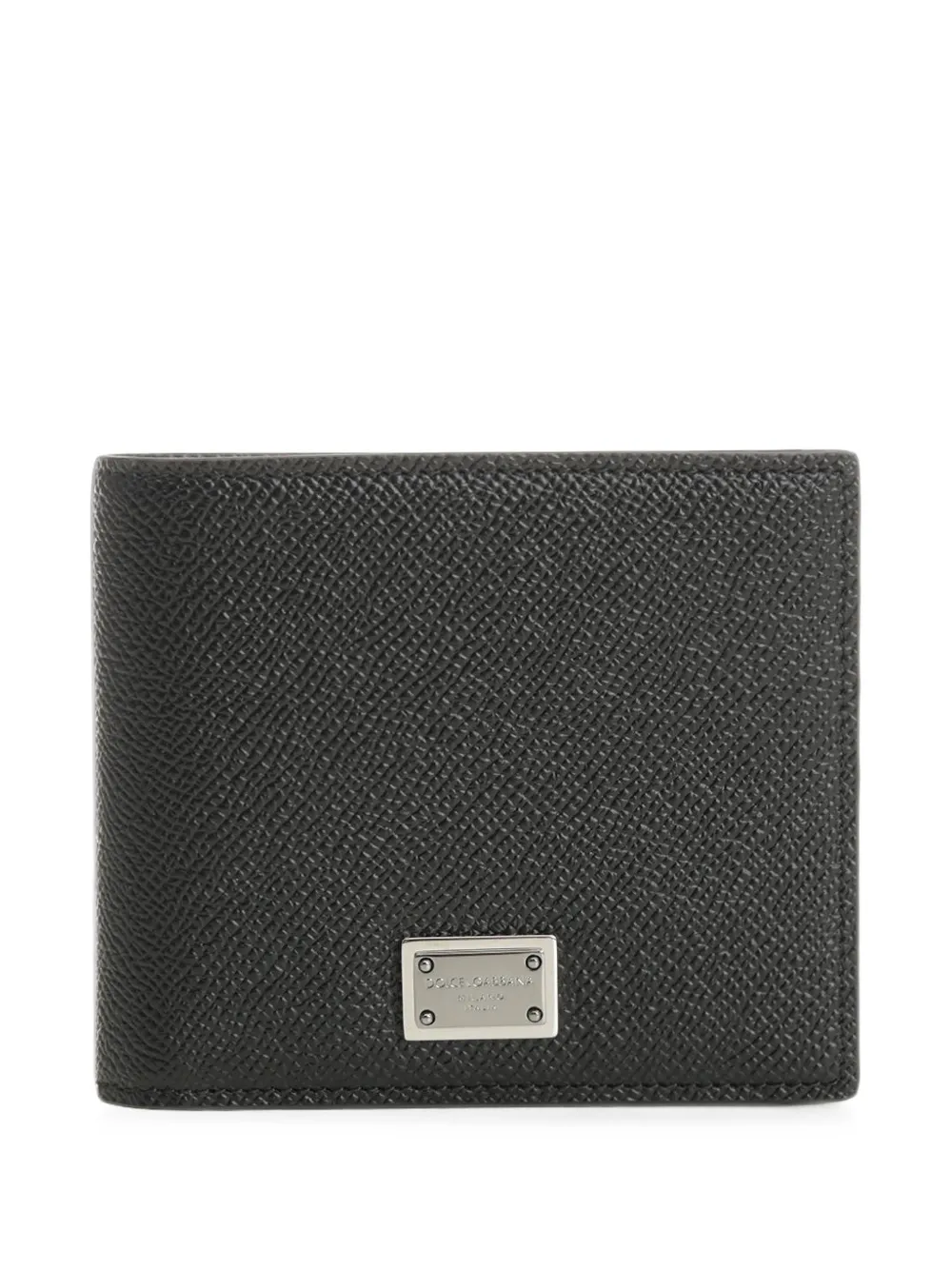 Dolce & Gabbana calfskin bifold wallet with logo tag - Nero