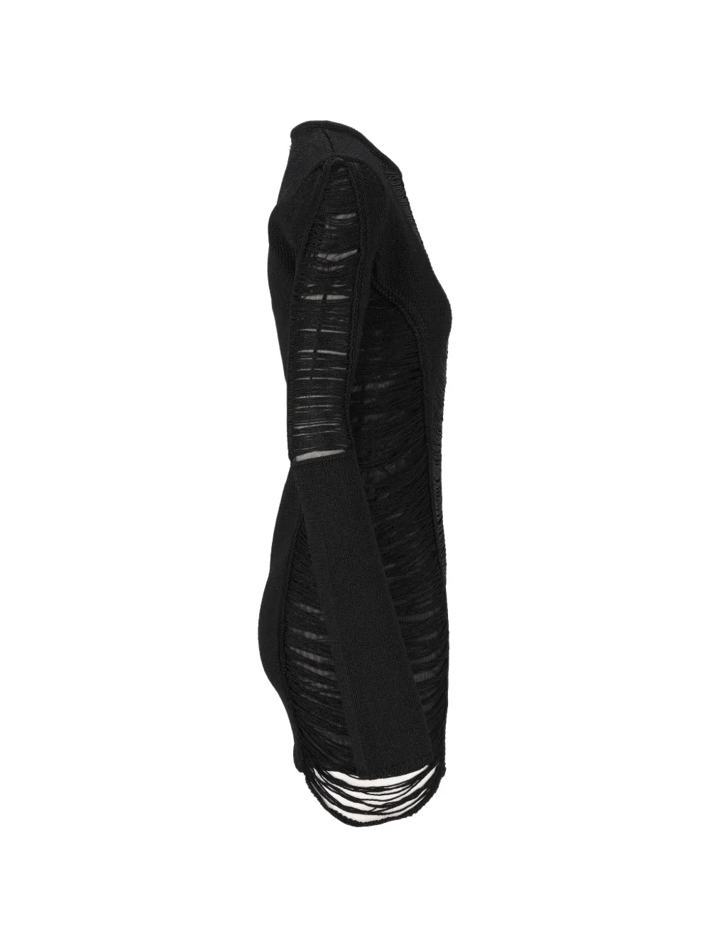 The Attico Gerafelde mini-jurk Zwart