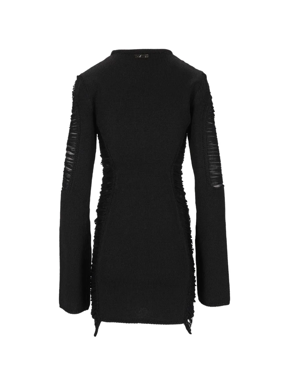The Attico Gerafelde mini-jurk Zwart