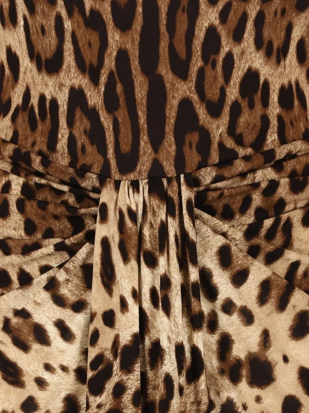 Dolce & Gabbana Leo-print viscose jersey jurk Bruin