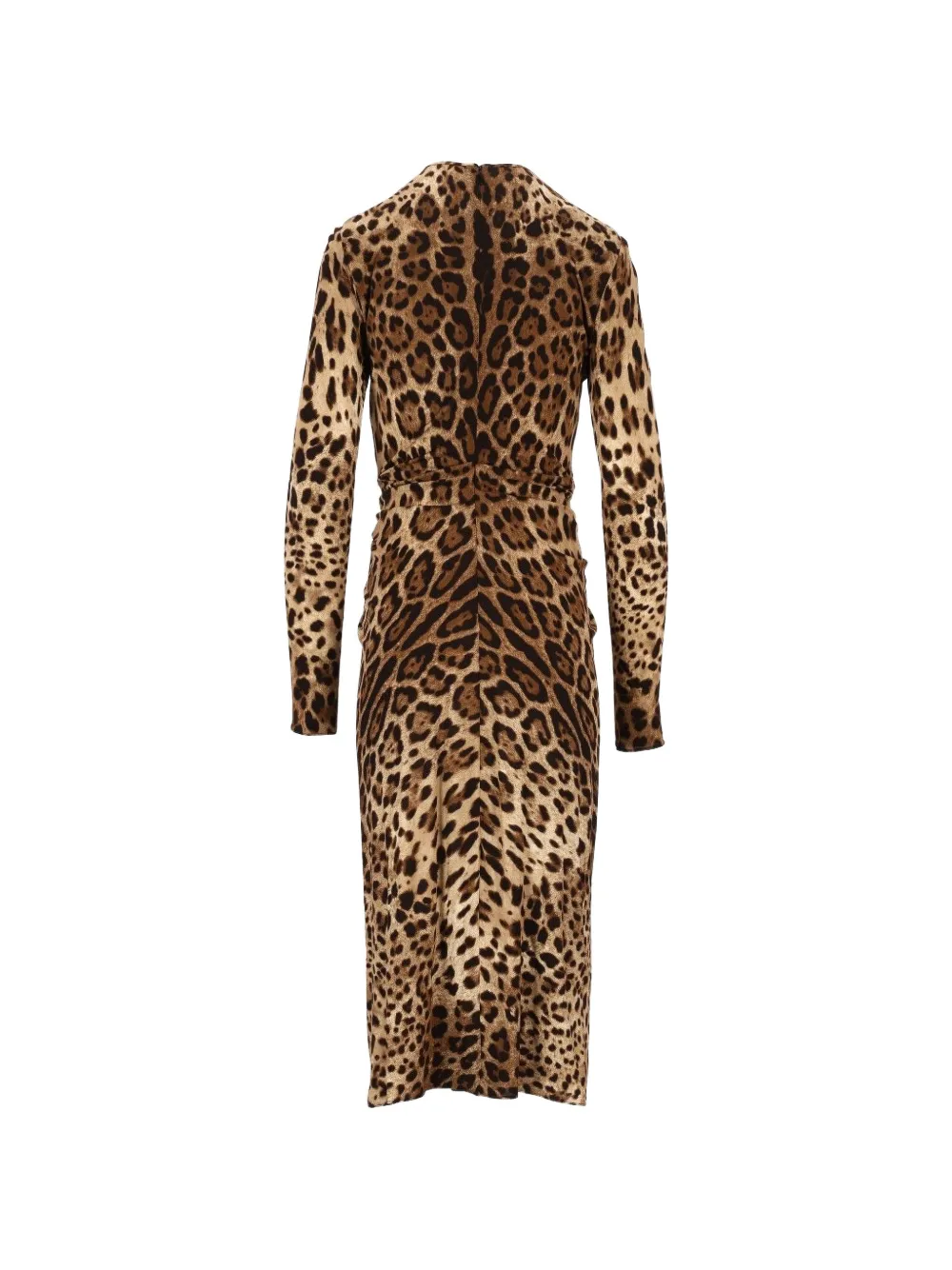 Dolce & Gabbana Leo-print viscose jersey jurk Bruin