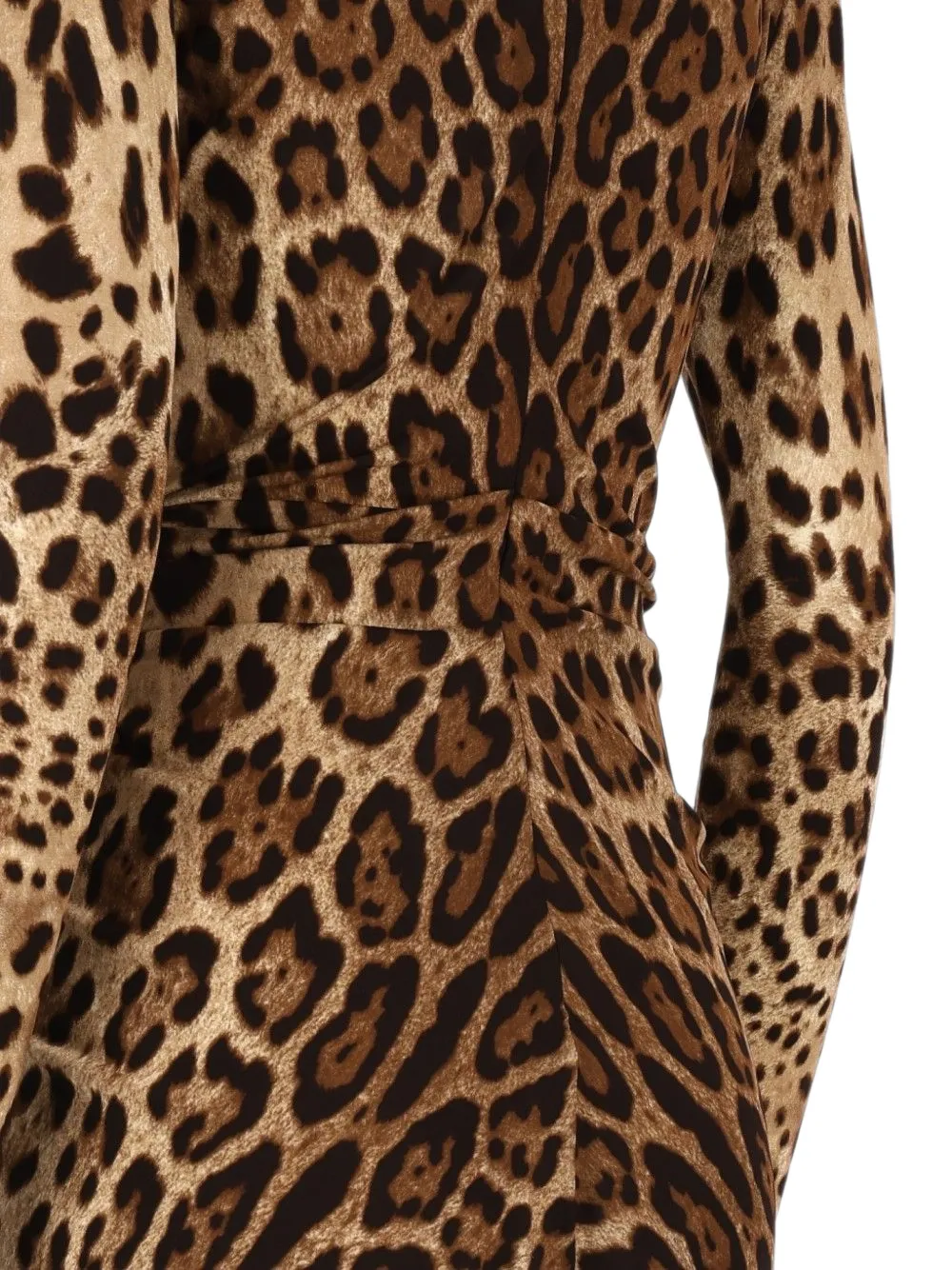 Dolce & Gabbana Leo-print viscose jersey jurk Bruin