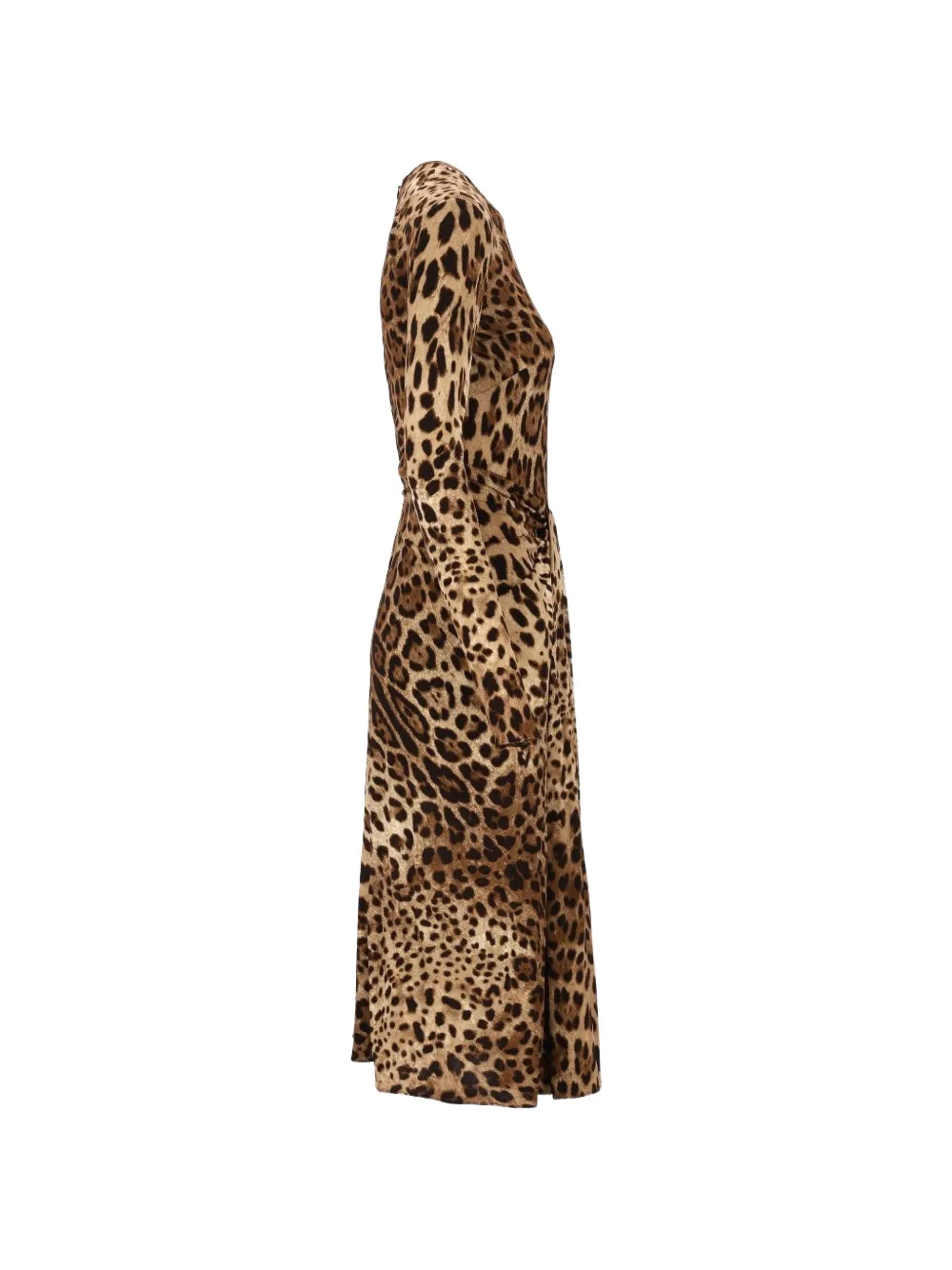 Dolce & Gabbana Leo-print viscose jersey jurk Bruin
