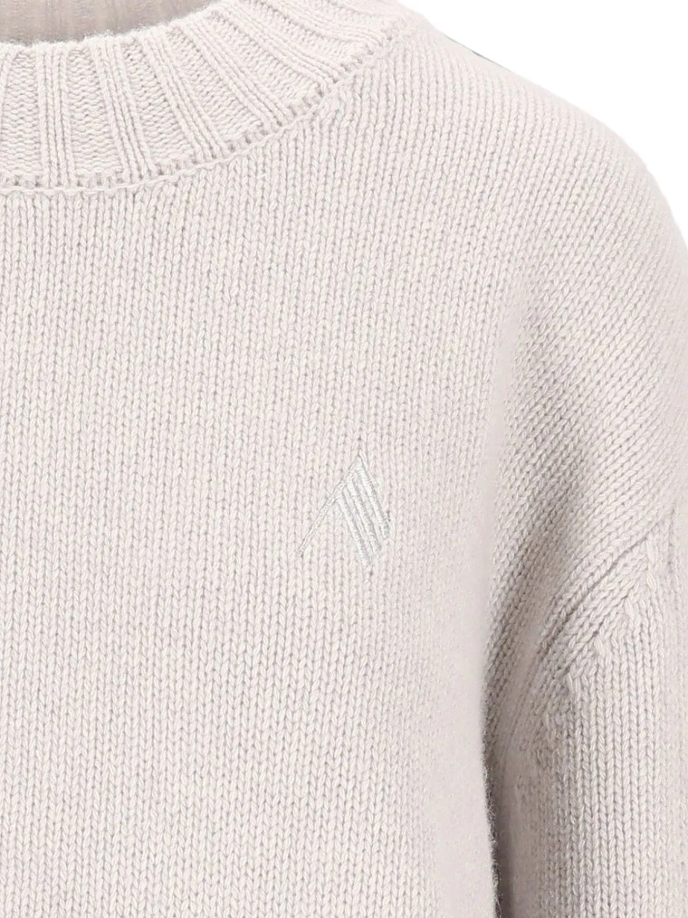 The Attico embroidered asymmetric-hem sweater Grijs