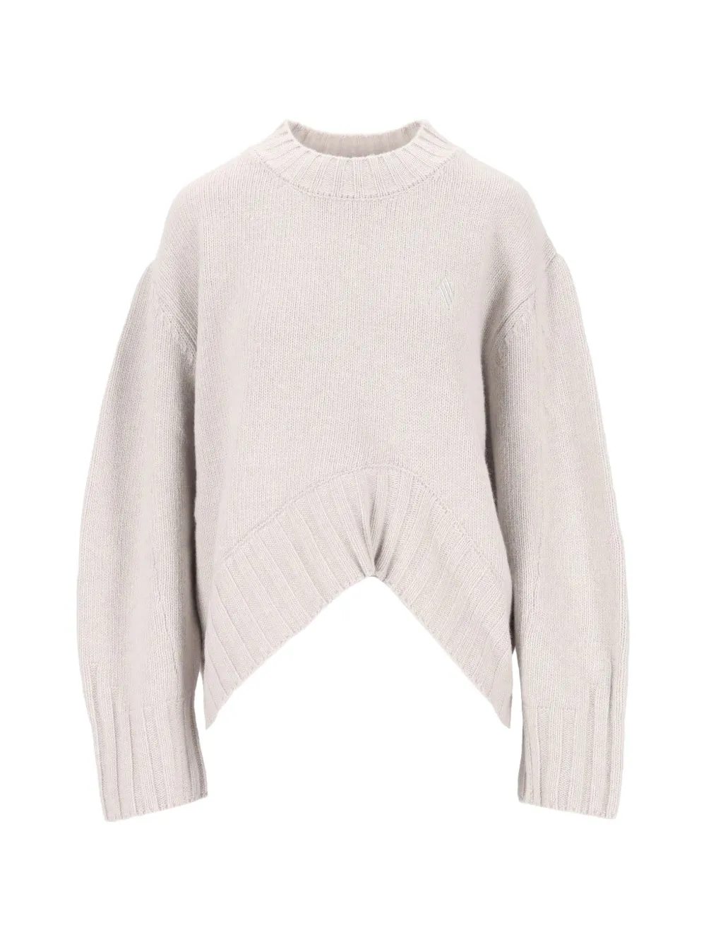 The Attico embroidered asymmetric-hem sweater - Grigio