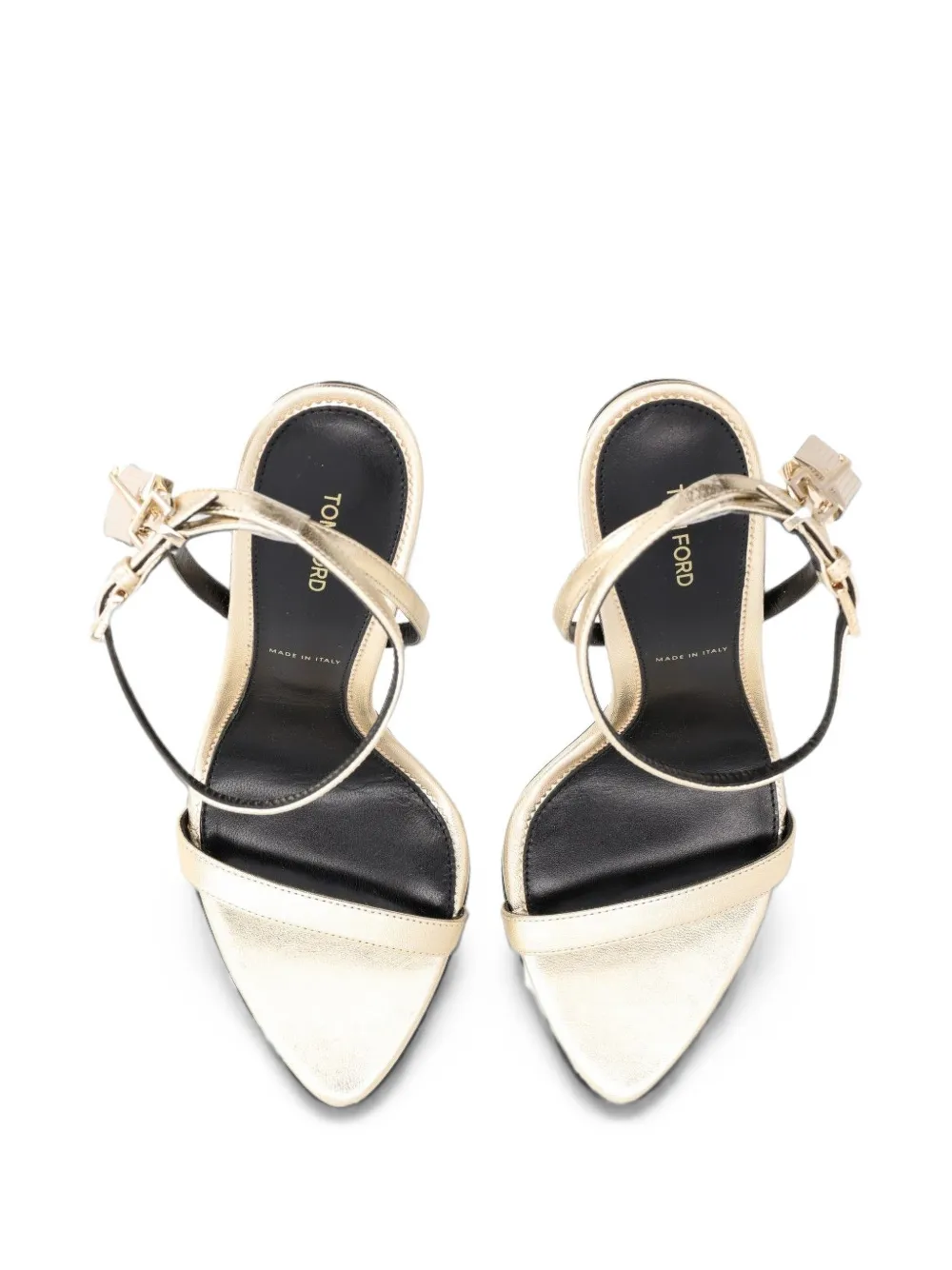TOM FORD padlock pointed-toe sandals Goud