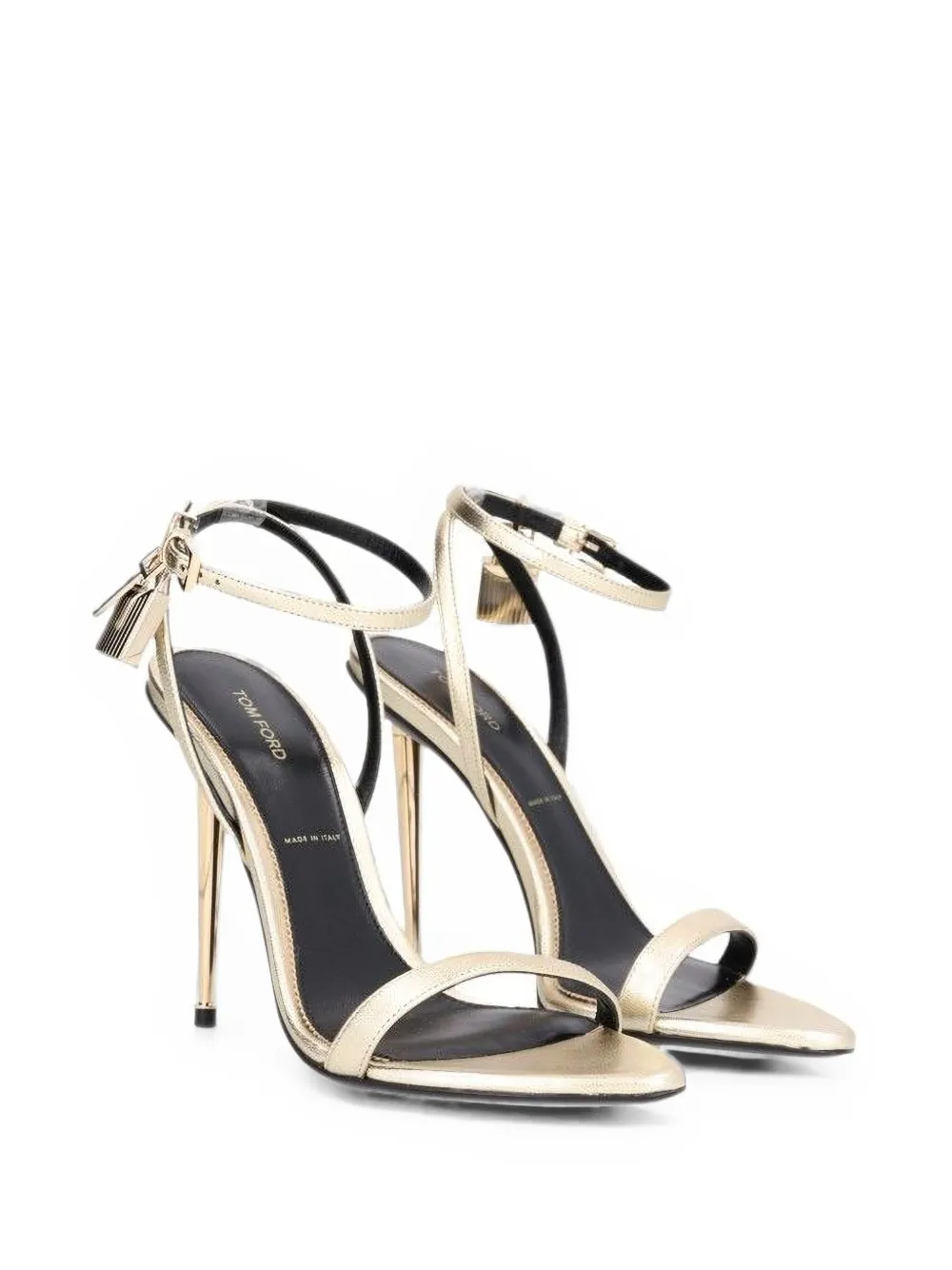 TOM FORD padlock pointed-toe sandals Goud