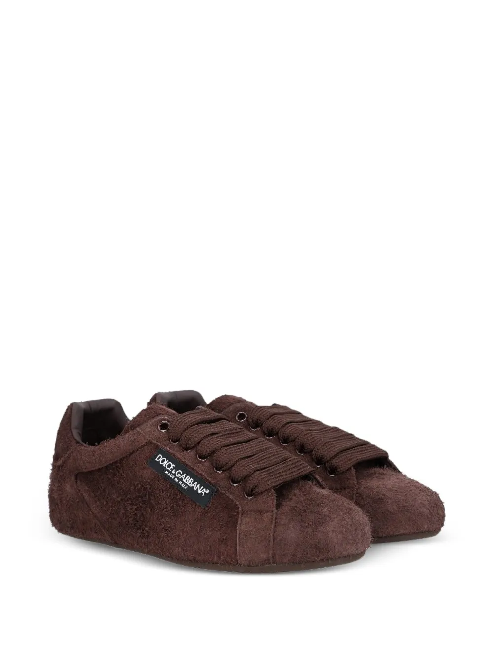 Dolce & Gabbana split leather Portofino Soft sneakers Bruin