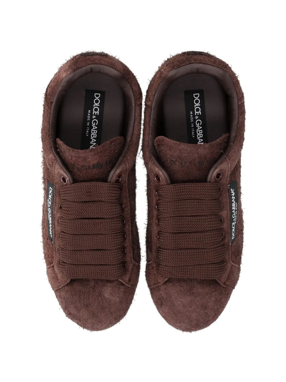 Dolce & Gabbana split leather Portofino Soft sneakers Bruin