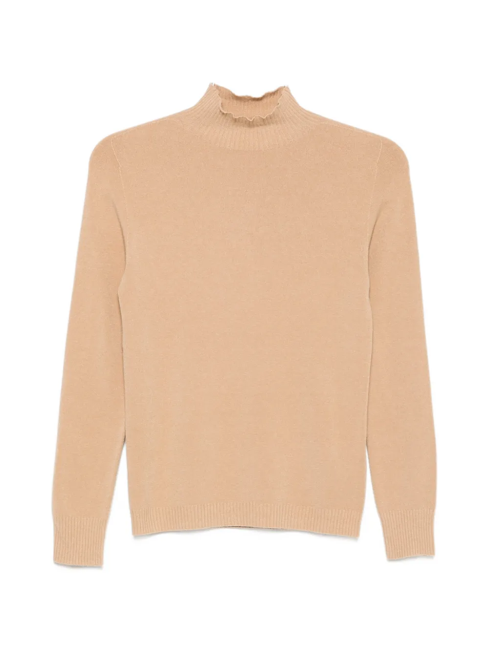 ERMANNO FIRENZE high-neck rib-trimmed sweater - Toni neutri