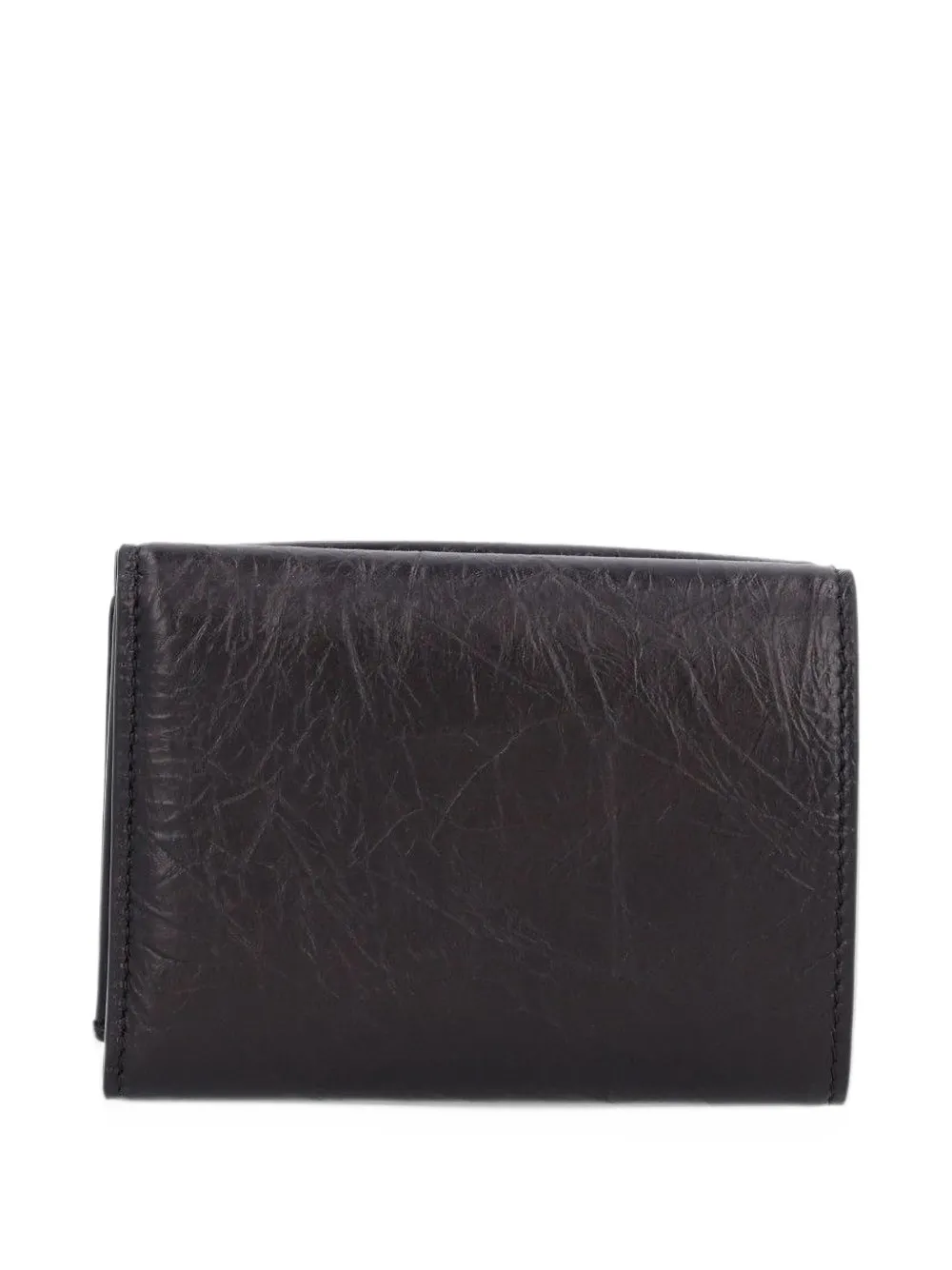 FENDI mini Tube trifold black crackled-leather compact wallet Zwart