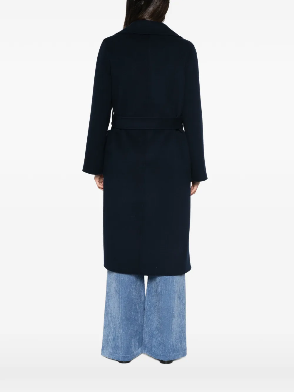 ERMANNO FIRENZE Jas met gekerfde revers en ceintuur Blauw