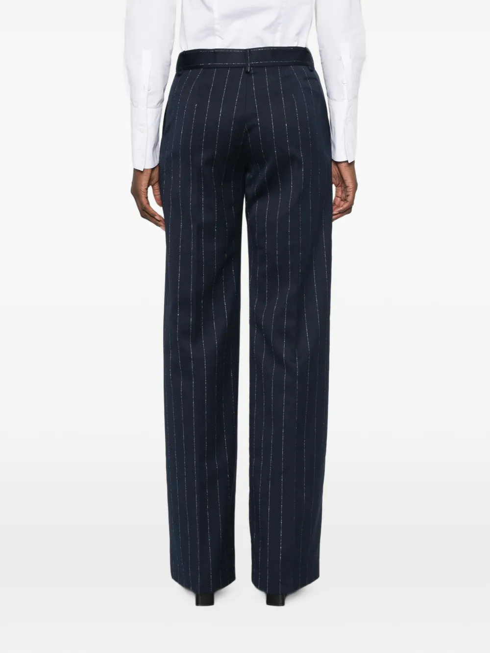ERMANNO FIRENZE Broek met krijtstreep Blauw