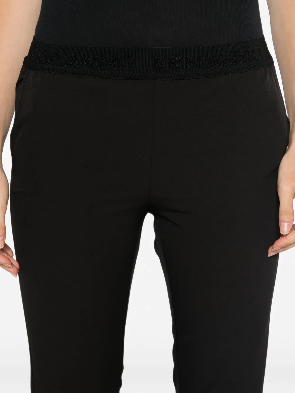ERMANNO FIRENZE Pantalon met logo tailleband Zwart