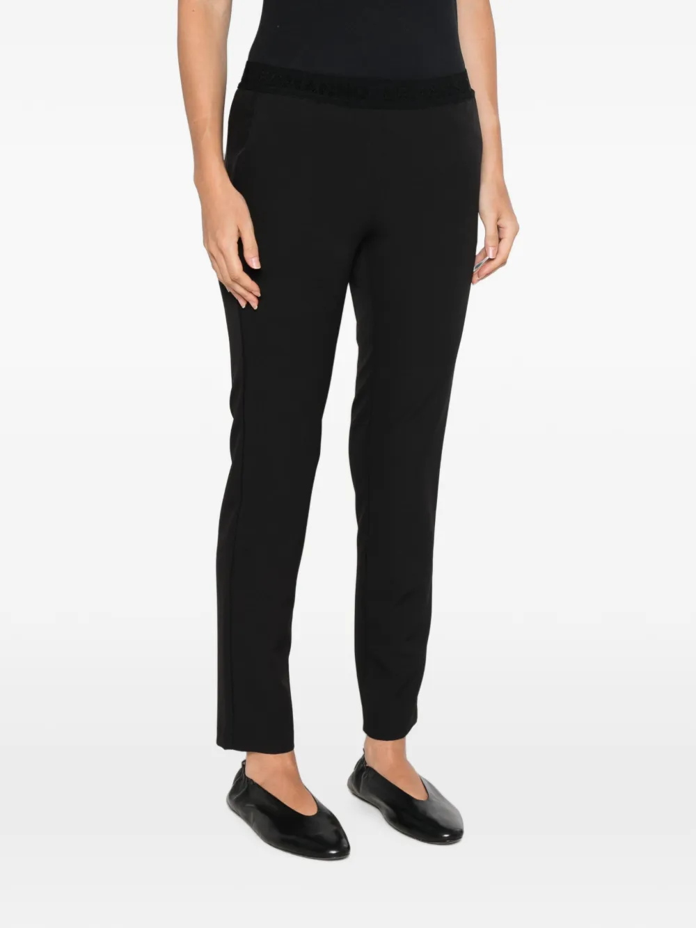ERMANNO FIRENZE Pantalon met logo tailleband Zwart