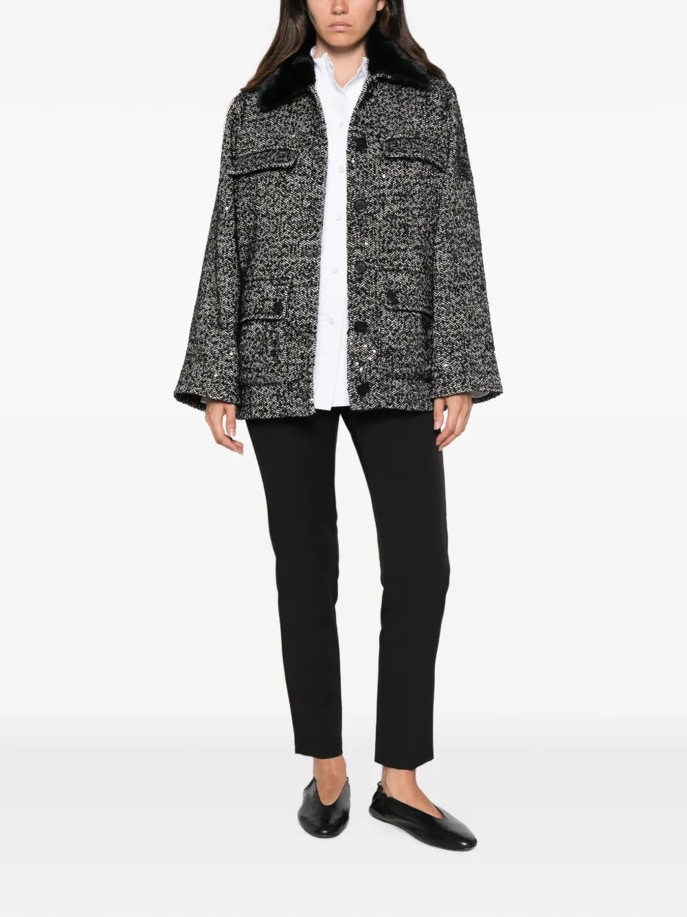 ERMANNO FIRENZE Pantalon met logo tailleband Zwart