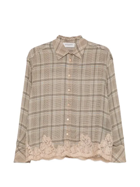 ERMANNO FIRENZE check lace-trim shirt