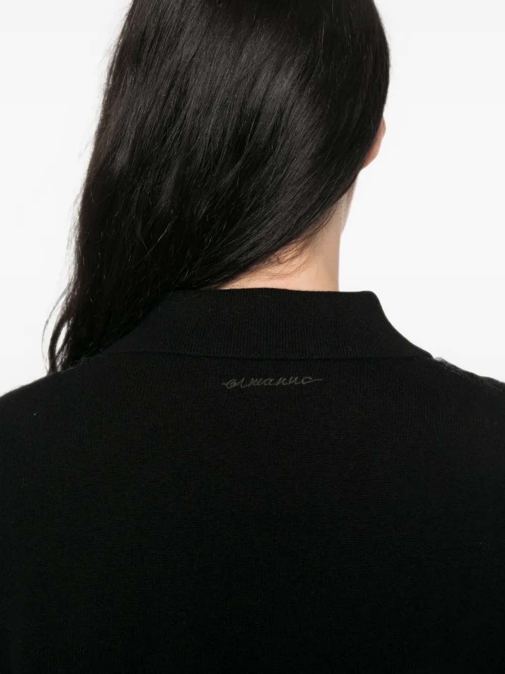 ERMANNO FIRENZE Vest met kanten vlakken en polokraag Zwart