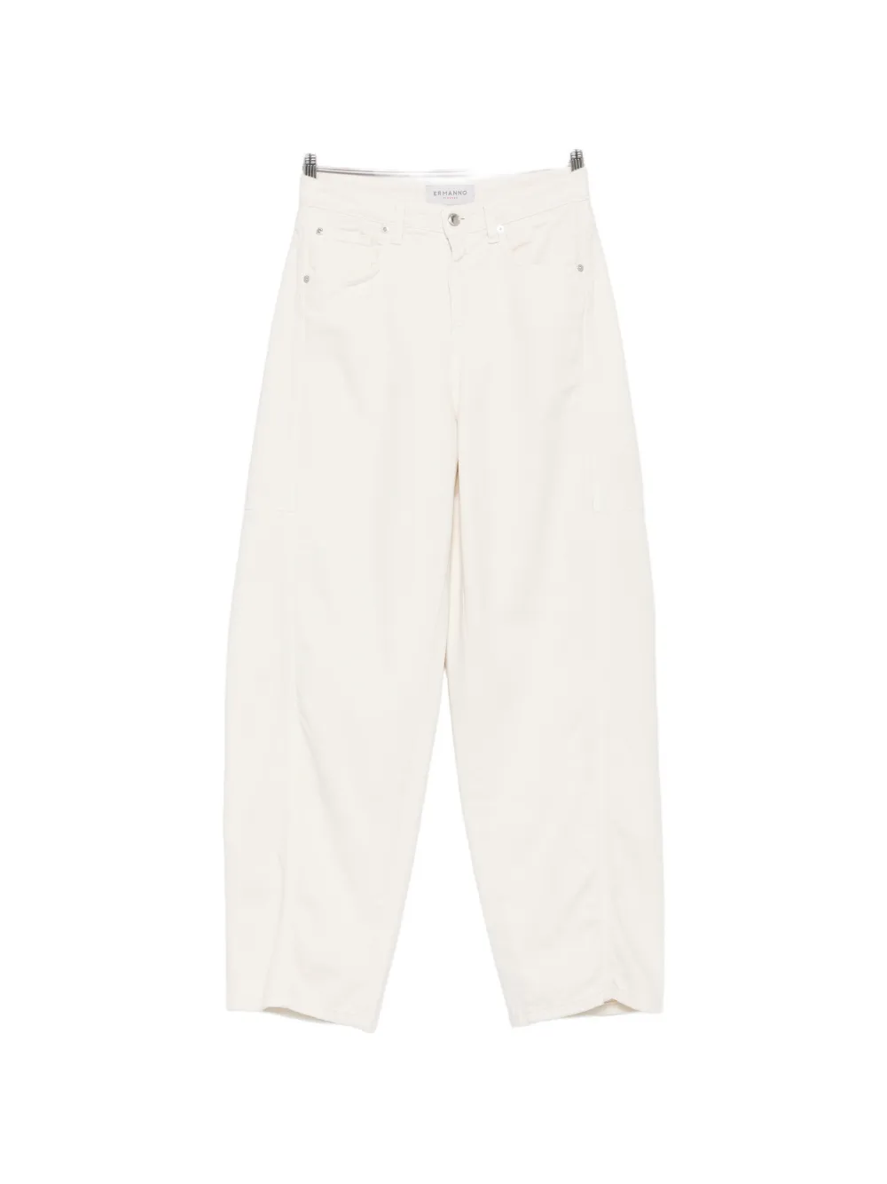 Ermanno Firenze Logo-patch Wide-leg Jeans In White