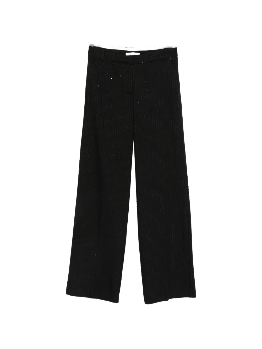 ERMANNO FIRENZE crystal-embellished pinstripe trousers - Schwarz