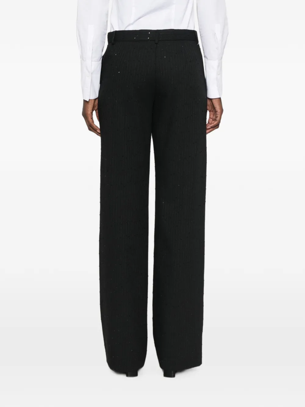 ERMANNO FIRENZE Broek met krijtstreep en pailletten Zwart