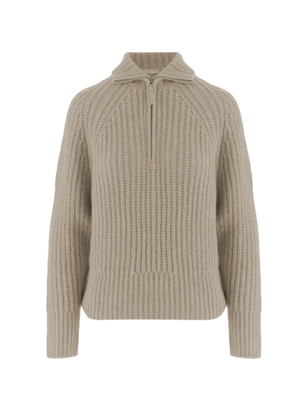 Allude ribbed-knit half-zip sweater - Toni neutri