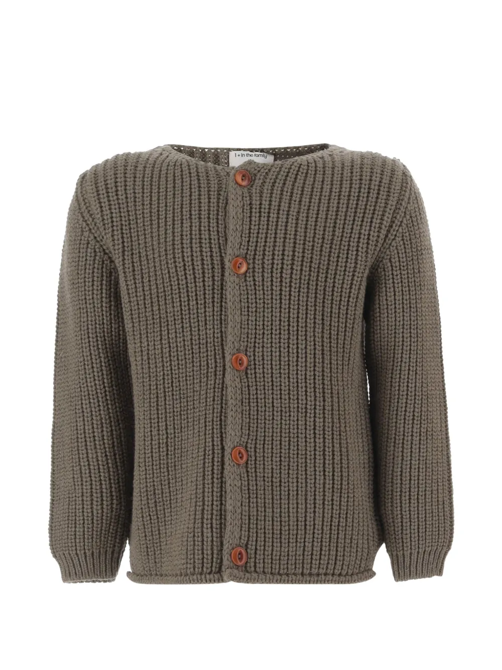 1+ In The Family ribbed-knit button-up cardigan - Marrone