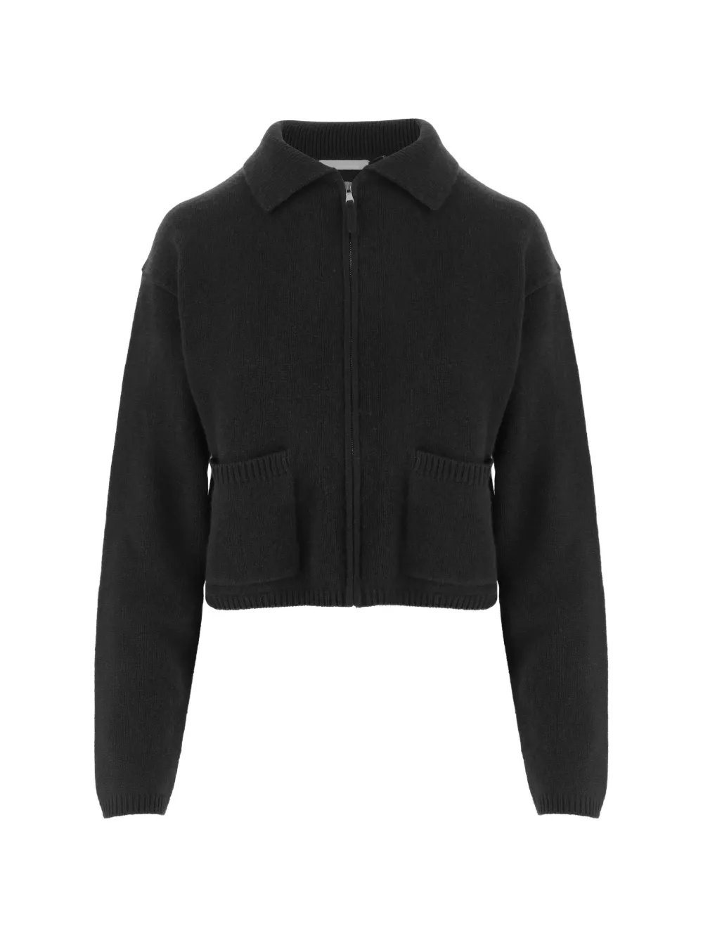 Allude Cardigan con zip e colletto - Nero