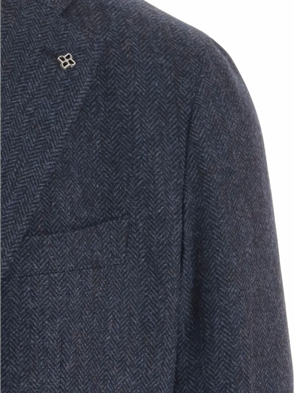 Tagliatore herringbone-knit single-breasted blazer Blauw