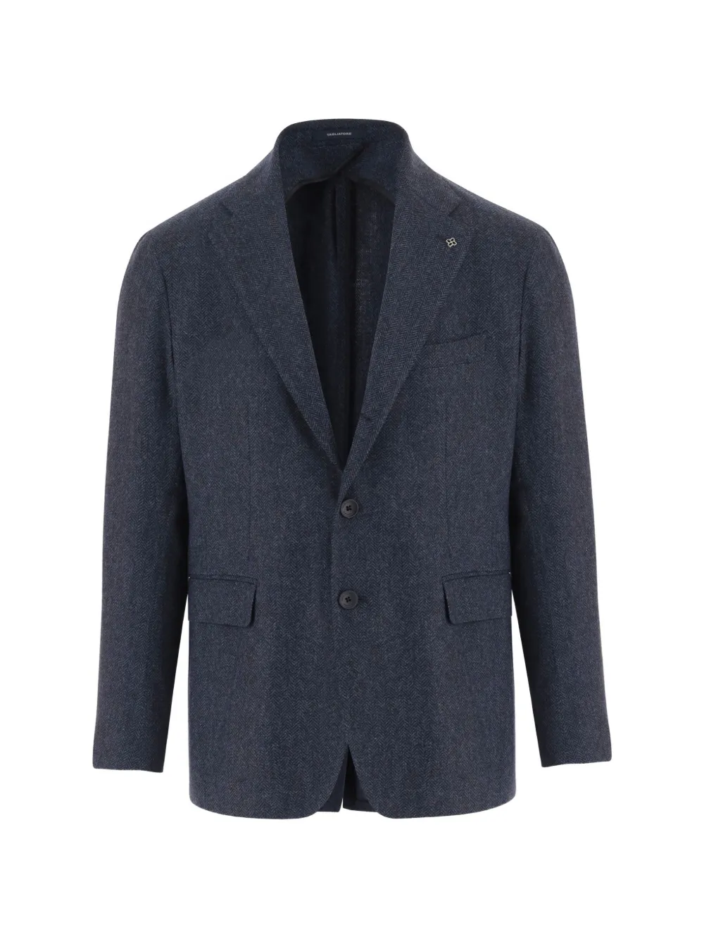 Tagliatore herringbone-knit single-breasted blazer - Blu
