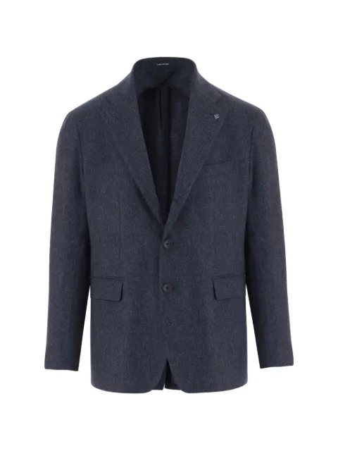 Tagliatore herringbone-knit single-breasted blazer