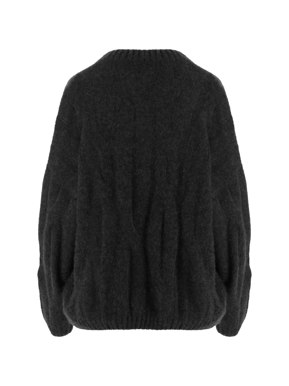 Allude Trui met geribbelde afwerking en ronde hals Zwart