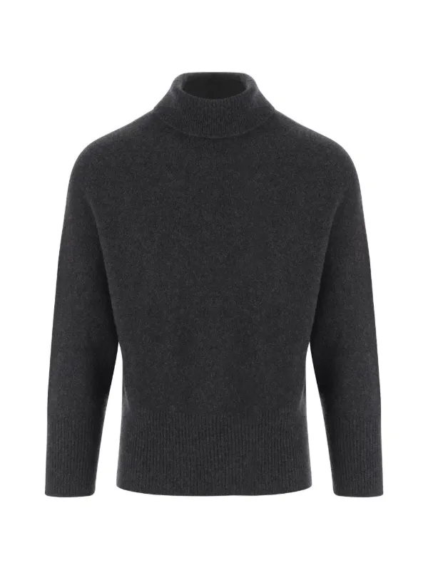 Giorgio Armani High-neck Cashmere Sweater in Grey