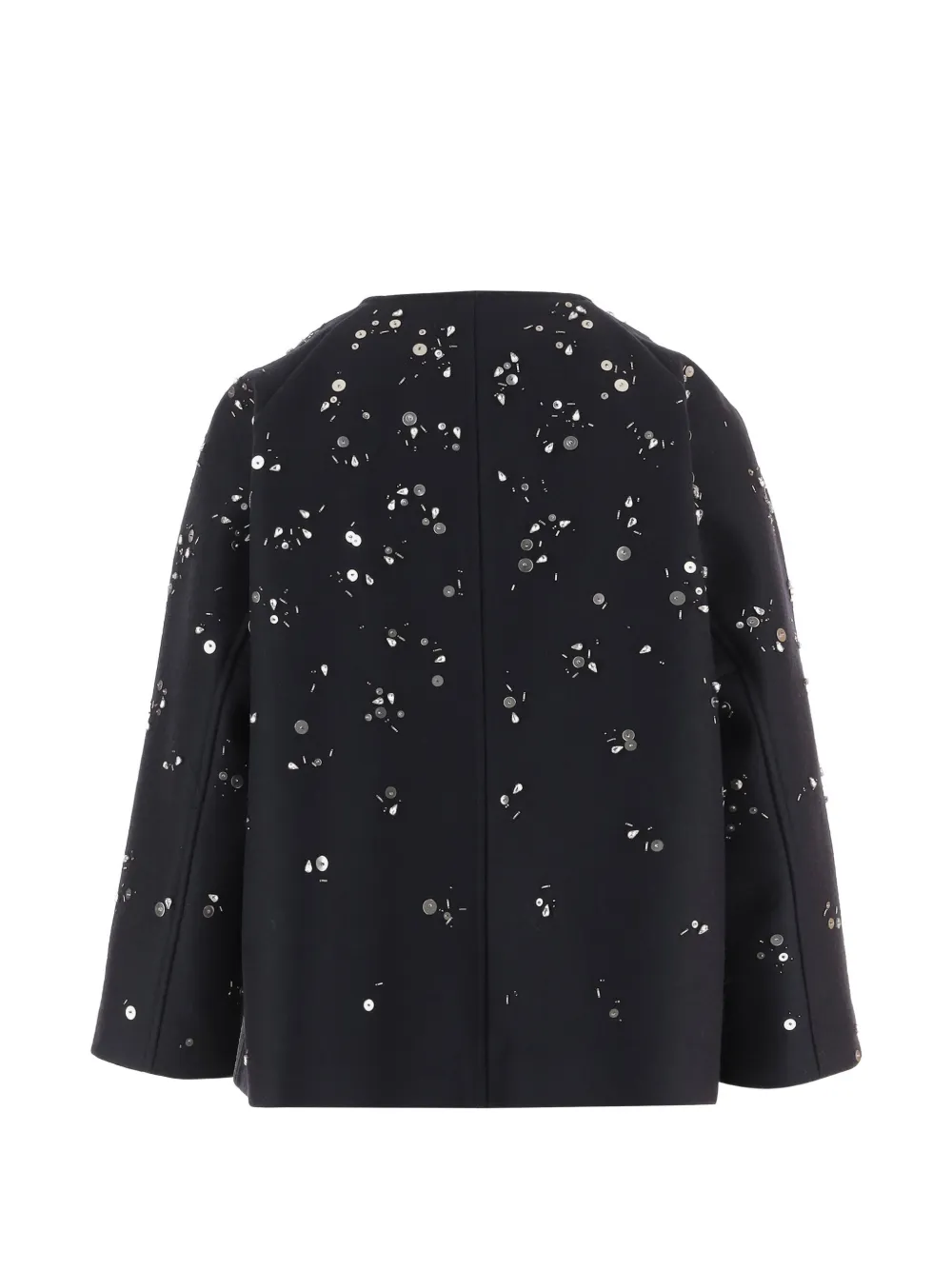 Jil Sander embellished zip-up wool jacket Blauw