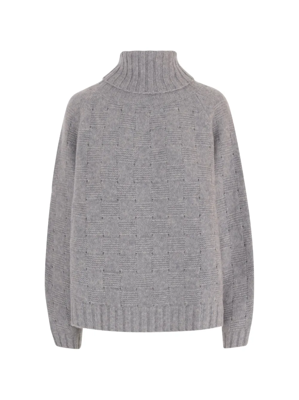 Allude basket-weave roll-neck sweater - Grau