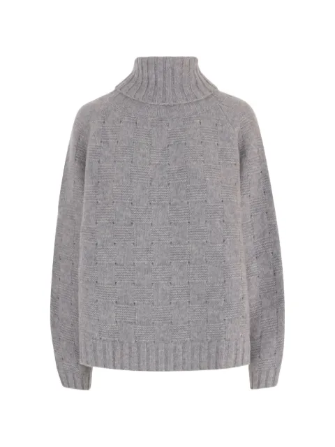 Allude basket-weave roll-neck sweater