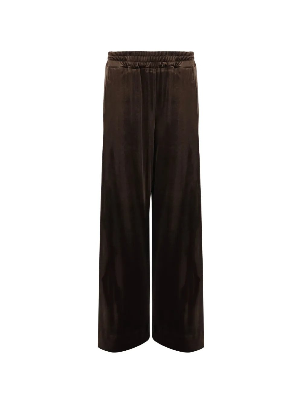 DON'T @ ME velvet wide-leg trousers