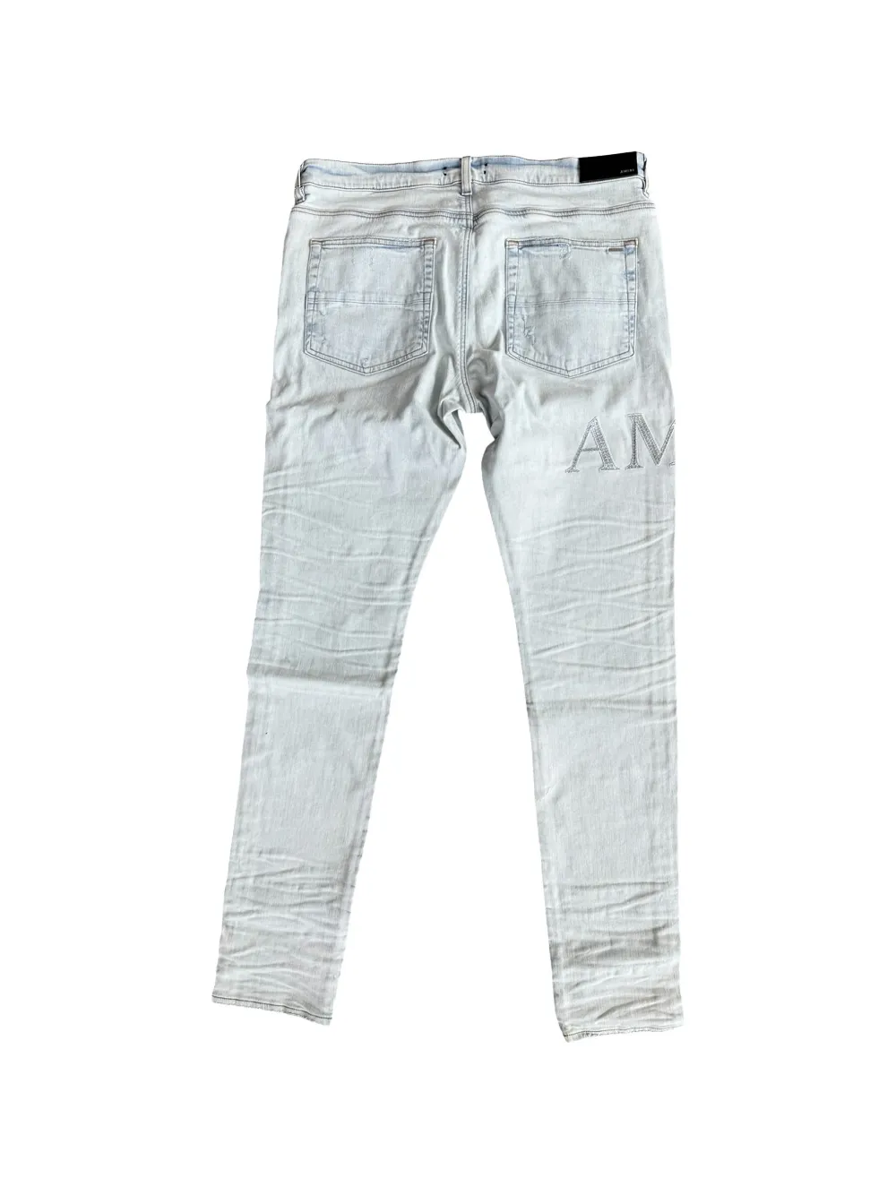 AMIRI Jeans met logo-applicatie van kristallen Blauw