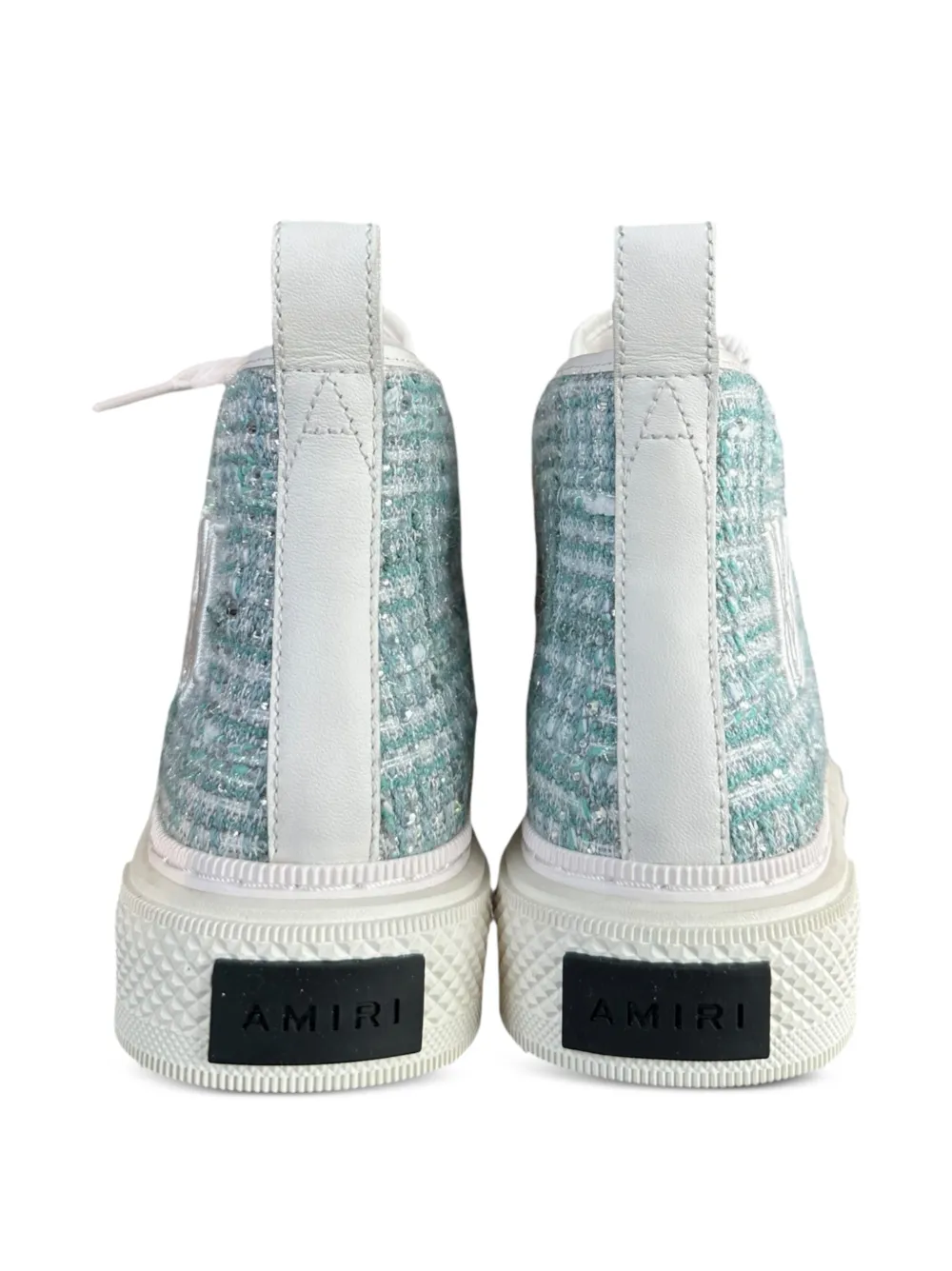 AMIRI crystal-embellished boucle Court sneakers Blauw