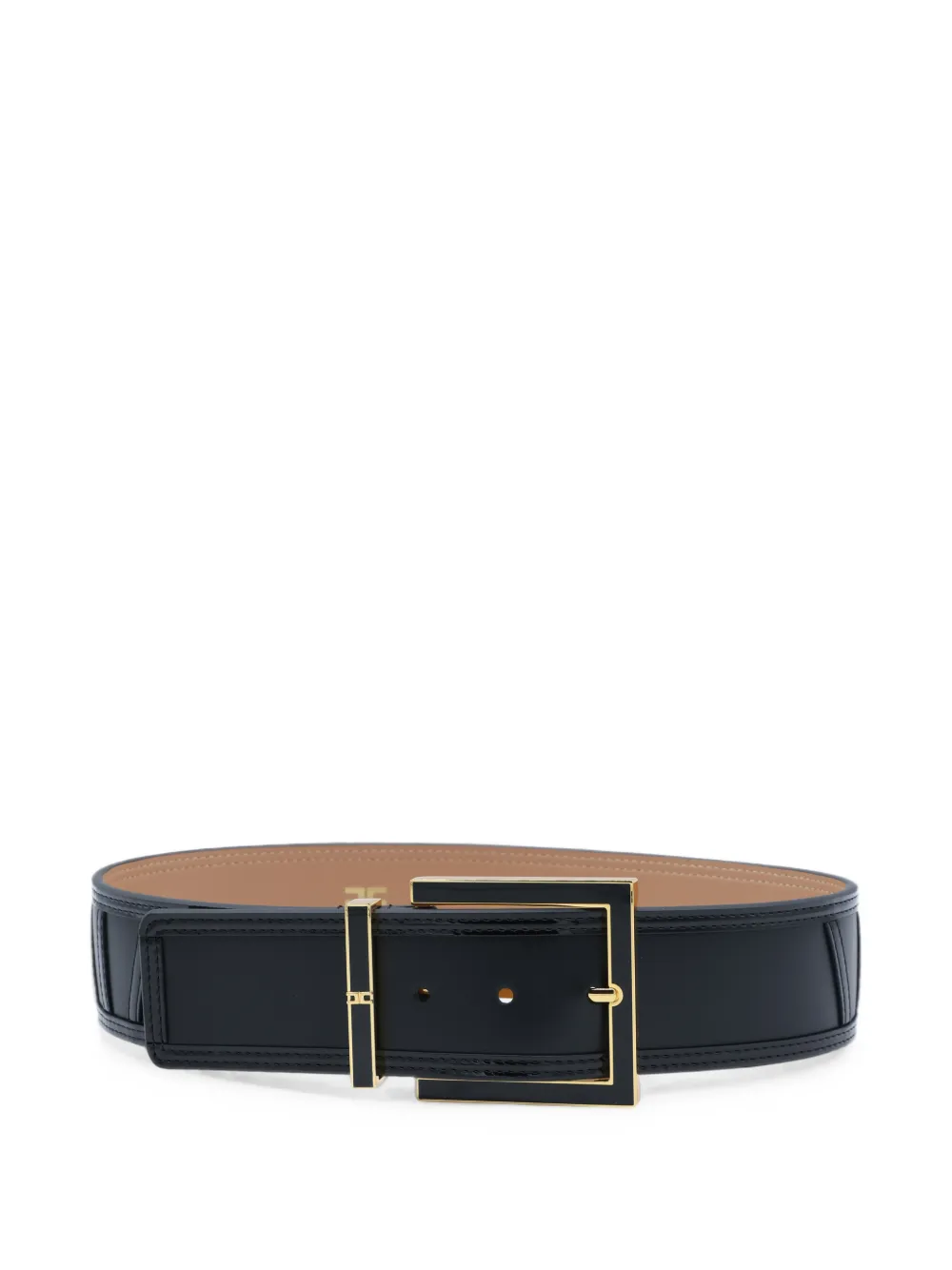 Elisabetta Franchi belt with enamelled buckle - Nero
