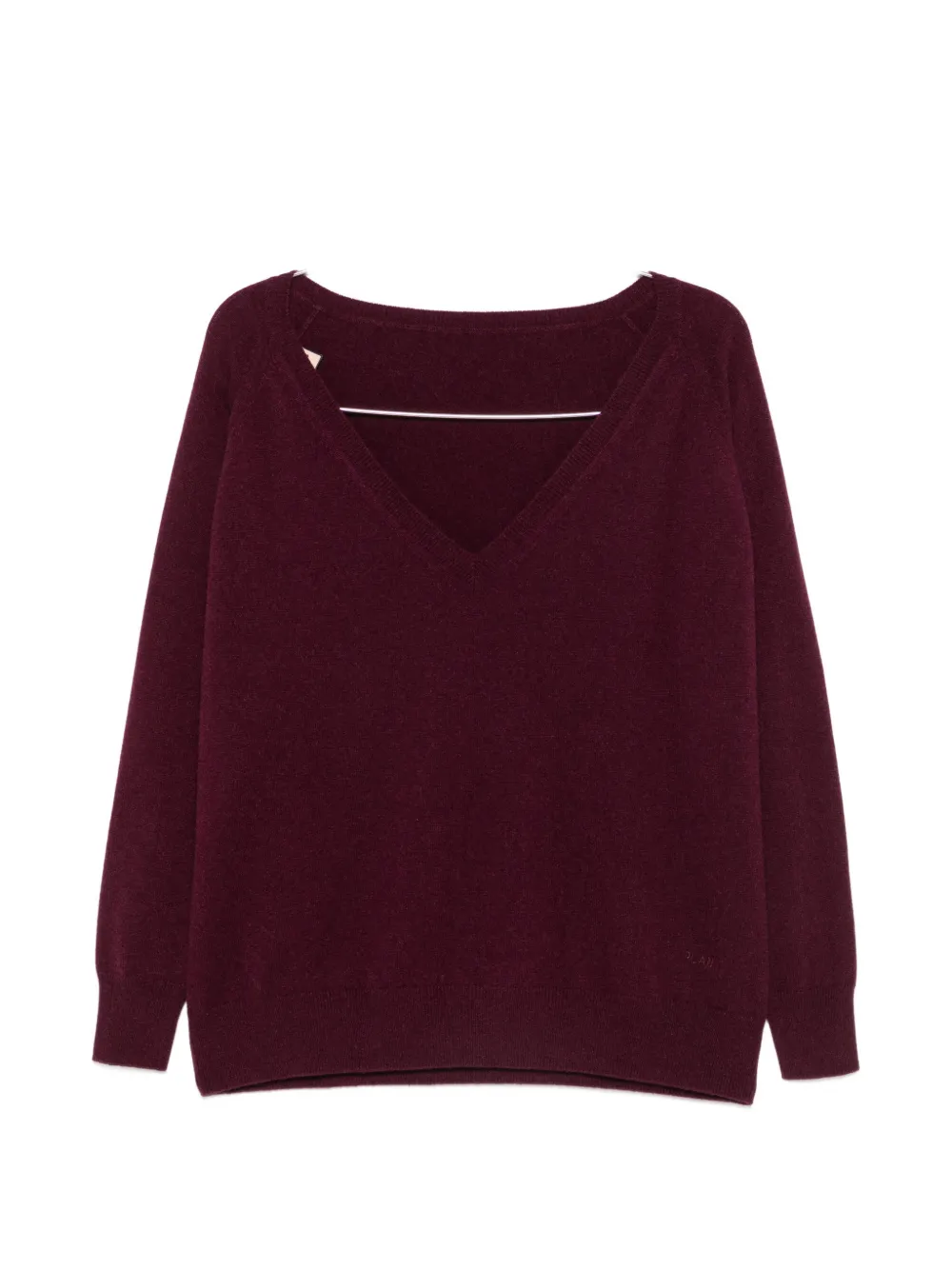 Plan C Kaschmirpullover mit V-Ausschnitt - Rot