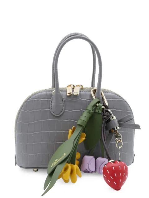Self-Portrait mini croc-effect leather tote bag