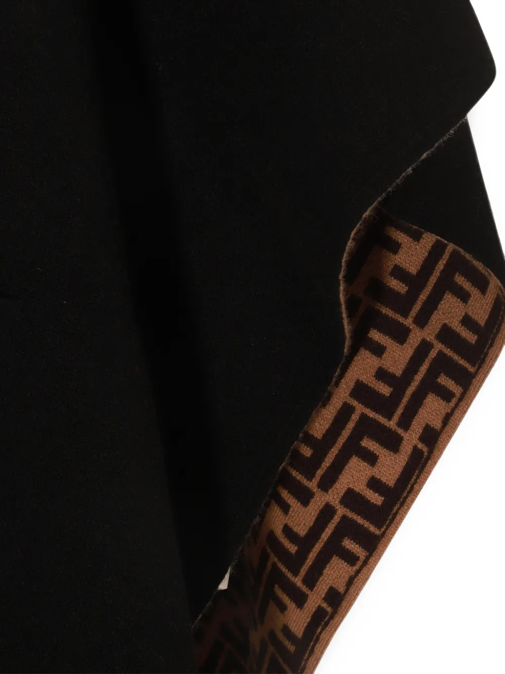Fendi Kids Cape met capuchon en FF-logoprint Zwart